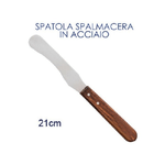 Trade Shop Traesio-spatola Stendicera Dritta Inox Con Manico Legno Estetista Professionale -