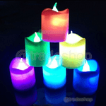 Trade Shop Traesio-set 24 Pz Candele A Led Rgb Candela Lampada Da Tavolo Casa Ufficio Cromoterapia -