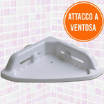 Trade Shop Traesio-mensola Angolare Per Doccia Bagno Portaoggetti Attacco A Ventosa 21 X 21 Cm -