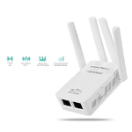 Trade Shop Traesio-ripetitore Del Segnale Wireless Con 4 Antenne 2 Porte Wifi Range Extender Router -