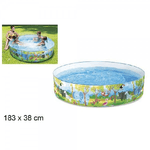 Trade Shop Traesio-piscina Rotonda Gonfiabile 183x38 Cm Decorazione Safari Bambini Giardino Estate -