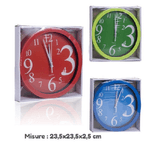 Trade Shop Traesio-orologio Da Parete Quarzo Muro Tondo Colorato Casa Arredamento 23.5x23.5x2.5cm -