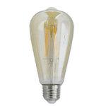 Trade Shop Traesio-lampadina Led Filamento 8w St64 E27 Luce Calda 2600k 880lmn Vetro Ambrato T64-oc -