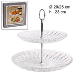 Trade Shop Traesio-alzata Centro Tavola 2 Ripiani Livelli In Vetro Diamante Alzatina Vassoio Torte -