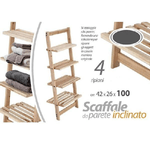 Trade Shop Traesio-scaffale Appoggio Parete H100 42x26 Cm Arredo Bagno Mensole Oggetti Telo Doccia -