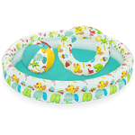 Trade Shop Traesio-piscina Gonfiabile Beswtay Per Bambini 2 Anelli Colorati Con Ciambella E Pallone -