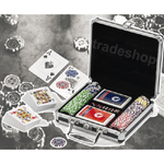 Trade Shop Traesio-set Kit 100 Poker Fiches Chips Valigetta Carte Gioco Tavolo Texas Holdem Dealer -