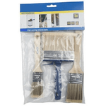 Trade Shop Traesio-set 3 Pennelli Pittura Pittore Per Verniciare Con Manico Legno 30-35-50 Mm -