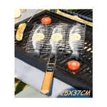 Trade Shop Traesio-griglia Barbecue Doppia 25x37cm Grill Antiaderente Fornacella Brace Pesce Carne -