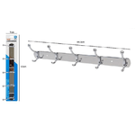 Cleafe-appendino Appendi Abiti Multiuso Con 5 Ganci Finitura Cromo Lucido 44,5cm 52671 -