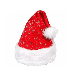 Trade Shop Traesio-cappello Cappellino Babbo Natale Glitterato Rosso Abbigliamento Natalizio -