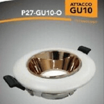 Trade Shop Traesio-porta Faretto Ad Incasso Orientabile Attacco Gu10 Oro E Bianco P27-gu10-o -