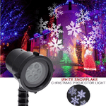 Trade Shop Traesio-proiettore Laser Led Rgb Natale Esterno Giochi Luce Fiocchi Di Neve Bianco -