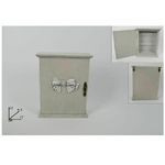 Trade Shop Traesio-contenitore Box Cassetta Porta Chiavi Portachiavi In Legno Con Fiocco 17x22x6.5cm -