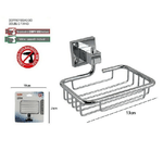 Cleafe-porta Sapone Saponetta Mensola Doppio Fissaggio A Parete Bagno Square 13cm 59184 -