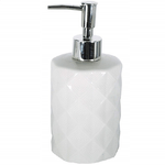 Trade Shop Traesio-portasapone Cilindrico Rombi Bianco Porta Sapone  10343 Dispenser Sapone -