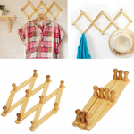 Trade Shop Traesio-set 2pz Appendiabiti Parete In Legno Ganci Attaccapanni Gruccia Vestiti Pieghevole -