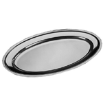 Trade Shop Traesio-vassoio Piatto Ovale In Acciaio Inox Portata Cucina Diametro 45cm -