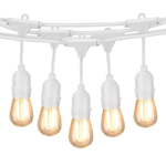 Trade Shop Traesio-catena Luminosa Da Esterno Modulare 10 Lampadine E27 Cavo 10 Metri Ip65 Bianco -