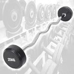 Trade Shop Traesio-manubri Bilanciere Curl Curvo Ondulato Precaricato Da 50 Kg 25+25 Kg Bodysolid -