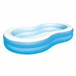 Trade Shop Traesio-piscina Gonfiabile A Otto Per Famiglie A 2 Anelli Gonfiabili 262x157x46 Cm 54117 -