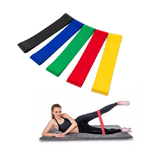 Trade Shop Traesio-5 Fasce Elastiche In Latex Per Esercizi Fisici Joga Ginnastica Palestra 25x5 Cm -