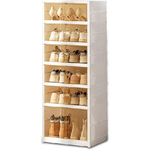 Trade Shop Traesio-scarpiera Pieghevole Impilabile A 6 Ripiani Antipolvere Traspirante 120x37x51cm -