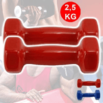 Trade Shop Traesio-coppia Di Manubri In Vinile Da 2,5 Kg Ognuno Manubri Pesi Palestra Fitness Sport -