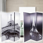 Trade Shop Traesio-paravento Separe Divisorio Con 3 Pannelli 180x120cm Stampa Fronte Retro Parigi -