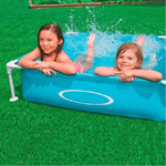 Trade Shop Traesio-piscina Quadrata Fuori Terra Per Bambini Baby Telaio In Acciaio Blu 122 Cm -