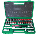 Trade Shop Traesio-valigia Set Chiavi A Bussola 32 Pezzi Vanadium Con Cricchetto 32 Pz Vanadium -