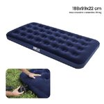 Trade Shop Traesio-materasso Gonfiabile Singolo Airbed Blu Floccato Plus 188x99x22cm Campeggi 67001 -