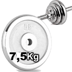 Trade Shop Traesio-disco Olimpico In Acciaio Piastra Pesi Per Bilanciere Manubri Da 7,5kg Foro 30mm -