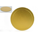 Trade Shop Traesio-3 Vassoi Porta Torta Piatto 30 Cm 2mm Oro Tondo Circolare Cartone Dorato -