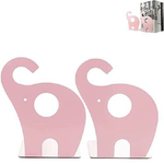 Trade Shop Traesio-set 2 Pezzi Fermalibri Motivo Elefante In Ferro Per Bambini Libri Da 19 X 12 Cm -