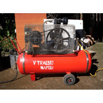 Trade Shop Traesio-compressore Carrellato Diretto Coassiale 50 Lt Aria Compressa Motore Elettrico -