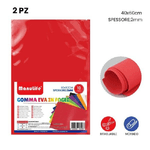 Trade Shop Traesio-12pz Fogli In Gomma Eva Colore Rosso Materiale Alta Qualità 40x60 Cm Spessore 2mm -