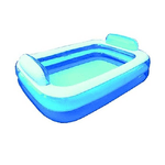 Trade Shop Traesio-piscina Rettangolare Gonfiabile Con Poggiatesta 266 X 175 X 50 Cm 2 Camere Aria -