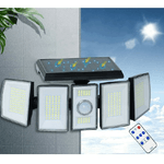 Trade Shop Traesio-faro Solare Led Orientabile Faretto Telecomando Sensore Di Movimento 300 Led -