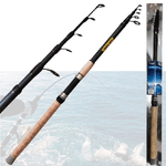 Trade Shop Traesio-canna Da Pesca Telescopica Ultra Leggera Manico In Sughero 3,6 Mt Spinning Mare -