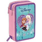 Trade Shop Traesio-astuccio Completo 3 Zip Frozen Elsa Anna Accessoriato Bambine Scuola -