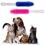 Trade Shop Traesio-spazzola Per Cani E Gatti Silicone 27cm 3 Colori Scioglinodi Cura Animali Pelo -