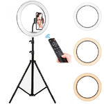 Trade Shop Traesio-lampada Anello Ring Led Yq-320b Selfie Treppiedi Regolabile + Telecomando -