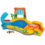 Trade Shop Traesio-piscina Parco Giochi Gonfiabile Con Dinosauro Con Scivolo Canestro Doccia -