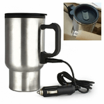 Trade Shop Traesio-tazza Bollitore 400ml Elettrico 12v Auto Camper Acciaio Inox Presa Accendisigari -