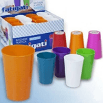 Trade Shop Traesio-set 12 Pezzi Bicchieri In Plastica Rigida Colori Assortiti 200 Ml -