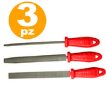 Trade Shop Traesio-set Lime E Raspe Lima Raspa Per Metallo Ferro Legno 3pezzi 200mm Limatura -