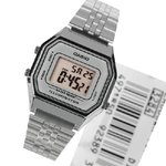 Casio-orologio Polso Casio La680wa-7df Digitale Unisex Vintage Silver Quad Silv -