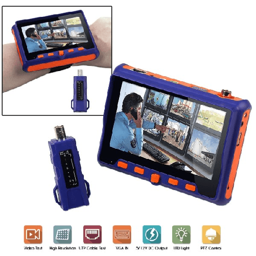 Trade Shop Traesio-tester Telecamere Videosorveglianza Ahd Hd Cctv Vga Tvi Utp Cvi Cvbs Monitor 5" -
