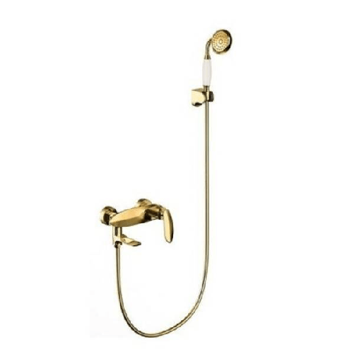 Trade Shop Traesio-kit Completo Rubinetto Miscelatore Vasca Da Bagno + Doccetta Dorata Luxury -